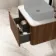 Sorrento Fluted Black Walnut Wall Hung Drawer Vanity with Marble Top 600mm - No Basin