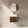 Sorrento Fluted Black Walnut Wall Hung Drawer Vanity with Marble Top & Marin Basin 600mm