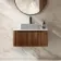 Sorrento Fluted Black Walnut Wall Hung Drawer Vanity with Marble Top 800mm - No Basin