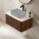 Sorrento Fluted Black Walnut Wall Hung Drawer Vanity with Marble Top 800mm - No Basin