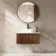 Sorrento Fluted Black Walnut Wall Hung Drawer Vanity with Marble Top & Marin Basin 800mm