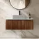 Sorrento Fluted Black Walnut Wall Hung Drawer Vanity with Marble Top 1000mm - No Basin