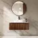 Sorrento Fluted Black Walnut Wall Hung Drawer Vanity with Marble Top & Marin Basin 1000mm