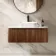 Sorrento Fluted Black Walnut Wall Hung Drawer Vanity with Marble Top & Reno Basin 1000mm