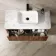 Sorrento Fluted Black Walnut Wall Hung Drawer Vanity with Marble Top & Reno Basin 1000mm