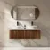 Sorrento Fluted Black Walnut Double Wall Hung Drawer Vanity with Marble Top & Nevis Basin 1200mm