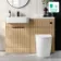 Sicily Fluted Country Oak Vanity Basin and Utah Comfort Height Toilet 1200mm - Black Accents - Left