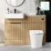 Sicily Fluted Country Oak Vanity Basin with Marble Top & Tucson Toilet 1200mm - Black Accents