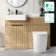 Sicily Fluted Country Oak Vanity Basin Marble Top & Utah Comfort Toilet 1200mm - Black Accents