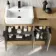 Sicily Fluted Country Oak Combination Vanity Basin and Miami Toilet 1500mm - Black Accents