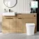 Sicily Fluted Country Oak Vanity Basin with Marble Top & Tucson Toilet 1500mm - Black Accents