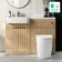 Sicily Fluted Country Oak Vanity Basin and Utah Comfort Height Toilet 1200mm - Brass Accents - Left