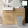 Sicily Fluted Country Oak Basin Vanity and Toilet Unit 1200mm (No Toilet) - Chrome Handles
