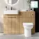 Sicily Fluted Country Oak Combination Vanity Basin and Aruba Toilet 1200mm - Chrome Handles