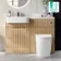 Sicily Fluted Country Oak Vanity Basin and Utah Comfort Height Toilet 1200mm Chrome Handles - Left