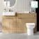 Sicily Fluted Country Oak Combination Vanity Basin and Aruba Toilet 1500mm - Chrome Handles