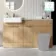 Sicily Fluted Country Oak Vanity Basin with Marble Top 1500mm (Excludes Toilet) - Chrome Handles