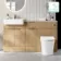 Sicily Fluted Country Oak Vanity Basin with Marble Top & Tucson Toilet 1500mm - Chrome Handles