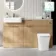 Sicily Fluted Country Oak Vanity Basin with Marble Top & Houston Toilet 1500mm - Chrome Handles
