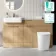 Sicily Fluted Country Oak Vanity Basin Marble Top & Utah Comfort Height Toilet 1500mm