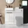 Sicily Fluted Coastal White Vanity and Toilet Unit 1000mm (No Toilet) - Black Accents
