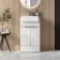 Sicily Fluted Coastal White Vanity with Semi Recessed Basin 500mm - Chrome Handles