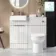 Sicily Fluted Coastal White Combination Vanity Basin and Miami Toilet 1000mm - Chrome Handles