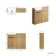 Sicily Fluted Country Oak Vanity and Back To Wall Toilet Unit 1000mm (No Toilet) - Black Accents