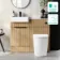 Sicily Fluted Country Oak Vanity Basin Marble Top & Utah Comfort Toilet 1000mm - Black Accents