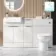 Sicily Fluted Coastal White Combination Vanity Basin and Miami Toilet 1500mm - Chrome Handles