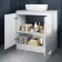 Corsica Gloss White Vanity with Marble Top & Curved Basin 800mm