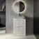 Crete Fluted Linen White Vanity Drawer with Marble Top 600mm - Excludes Counter Top Basin