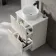 Crete Fluted Linen White Vanity Drawer with Marble Top & Nevis Basin 600mm