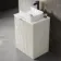Crete Fluted Linen White Vanity with Marble Top & Marin Basin 600mm