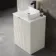 Crete Fluted Linen White Vanity with Marble Top & Reno Basin 600mm