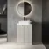Crete Fluted Linen White Vanity with Marble Top & Reno Basin 600mm