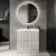 Crete Fluted Linen White Basin Vanity Drawer 800mm