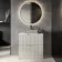 Crete Fluted Linen White Vanity Drawer with Marble Top 800mm - Excludes Counter Top Basin