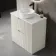 Crete Fluted Linen White Vanity Drawer with Marble Top & Nevis Basin 800mm