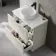 Crete Fluted Linen White Vanity Drawer with Marble Top & Nevis Basin 800mm