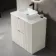 Crete Fluted Linen White Vanity Drawer with Marble Top & Reno Basin 800mm