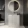 Crete Fluted Linen White Vanity with Marble Top 800mm - Excludes Counter Top Basin