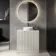 Crete Fluted Linen White Vanity with Marble Top & Nevis Basin 800mm
