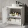 Crete Fluted Linen White Vanity with Marble Top & Nevis Basin 800mm
