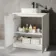 Crete Fluted Linen White Vanity with Marble Top & Marin Basin 800mm