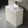 Crete Fluted Linen White Vanity with Marble Top & Reno Basin 800mm