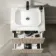 Crete Fluted Apex Oak Vanity Drawer with Marble Top & Reno Basin 600mm