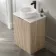 Crete Fluted Apex Oak Vanity with Marble Top & Nevis Basin 600mm