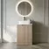 Crete Fluted Apex Oak Vanity with Marble Top & Marin Basin 600mm