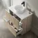 Crete Fluted Apex Oak Vanity Drawer with Marble Top & Nevis Basin 800mm
